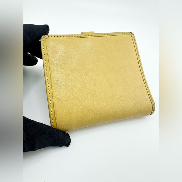 COACH Compact Wallet with Silver Hardware Yellow - Picture 8 of 12